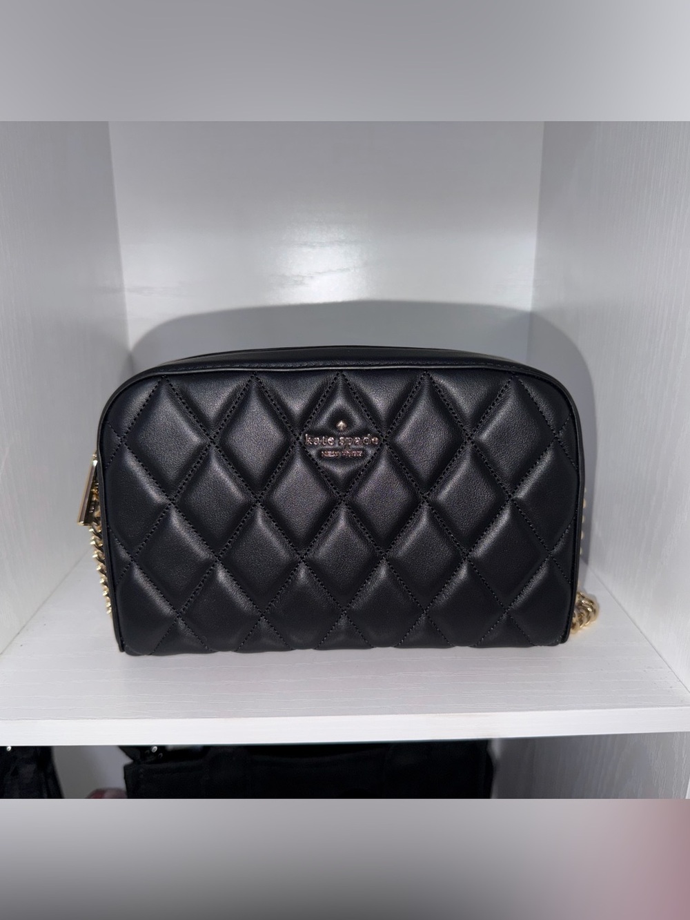 Kate Spade Black Quilted Chain-Shoulder Crossbody